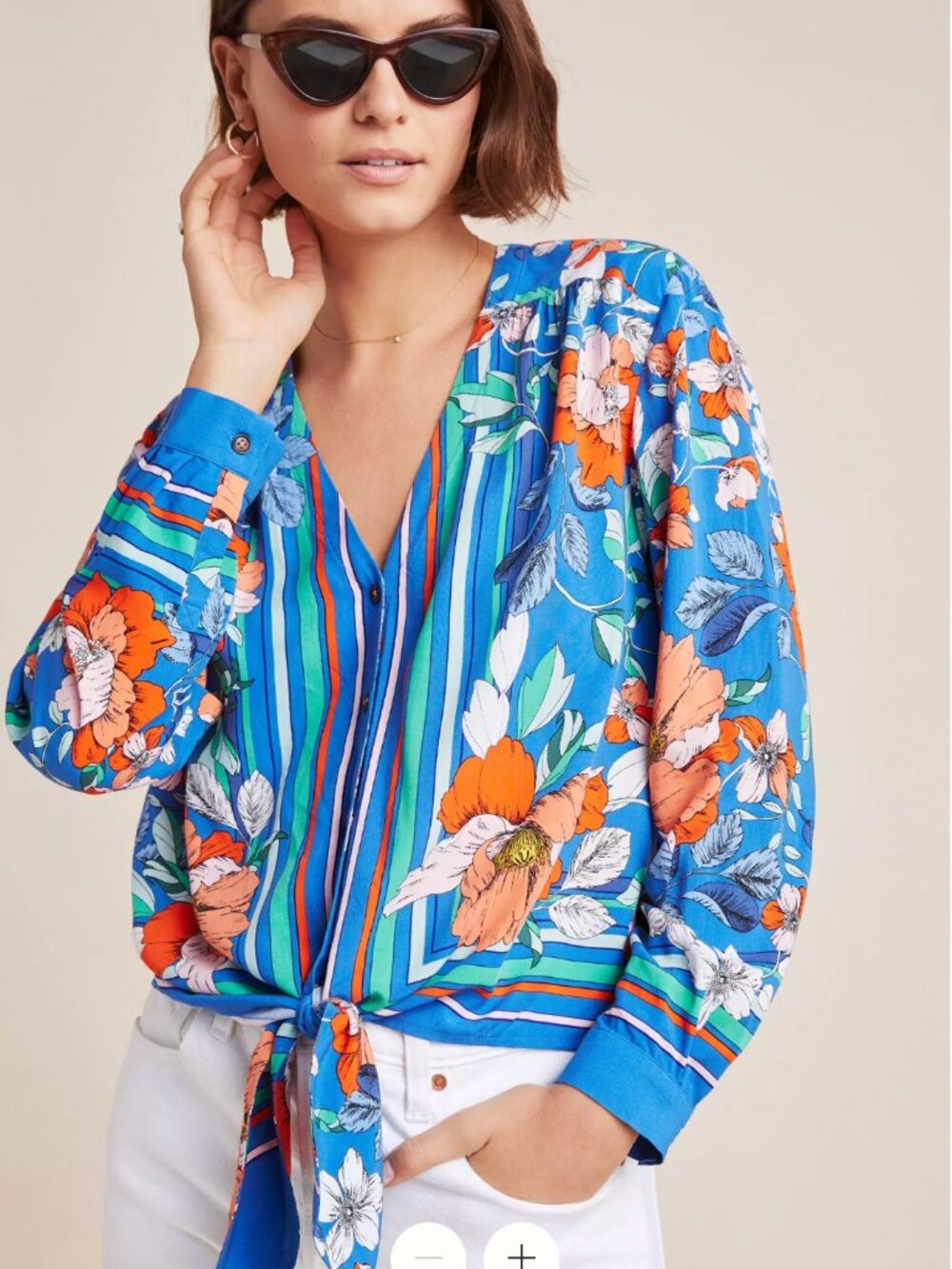 Anthropologie Maeve Elan Scarf-Printed Blouse Size 4